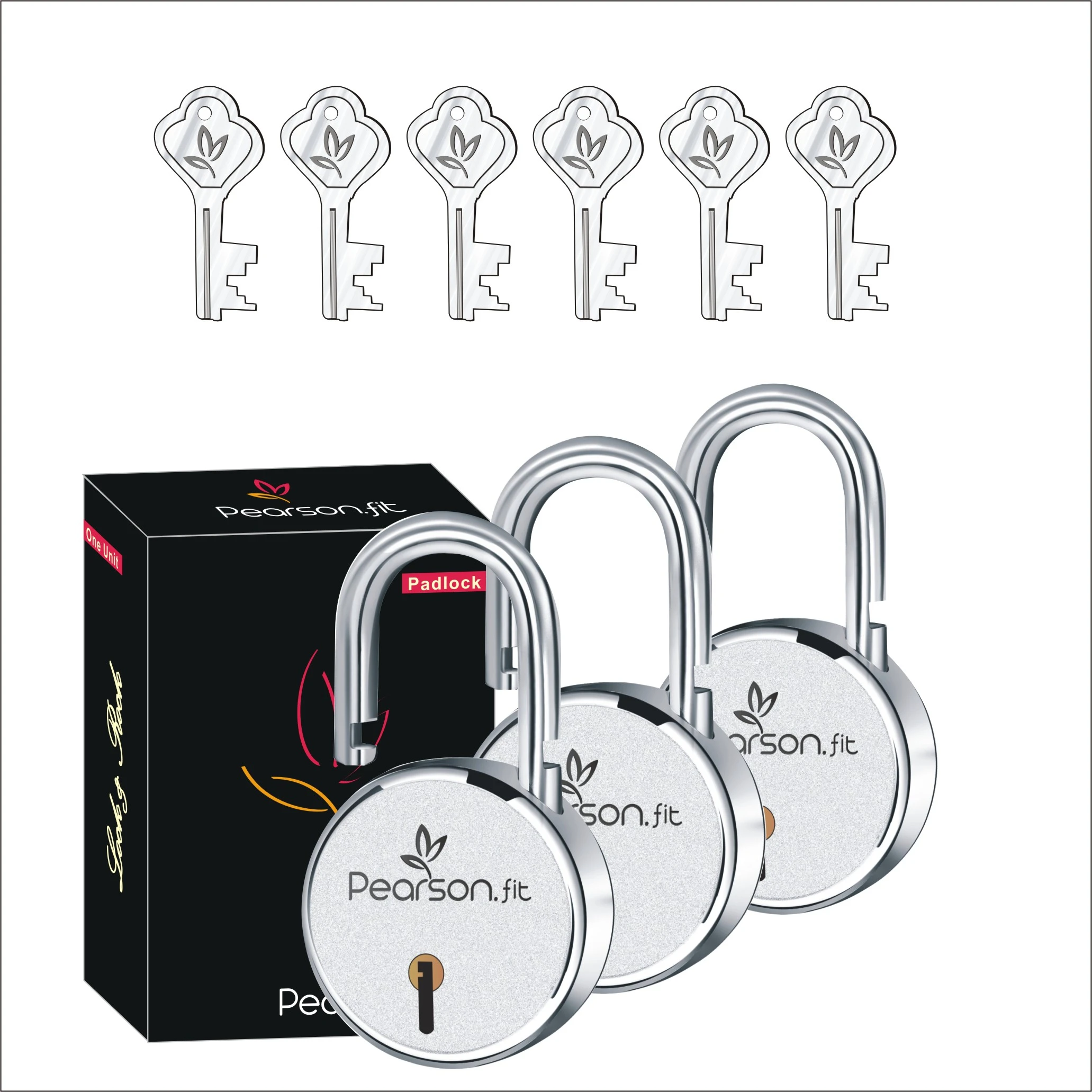 65mm 3 Locks with 6 Same Keys