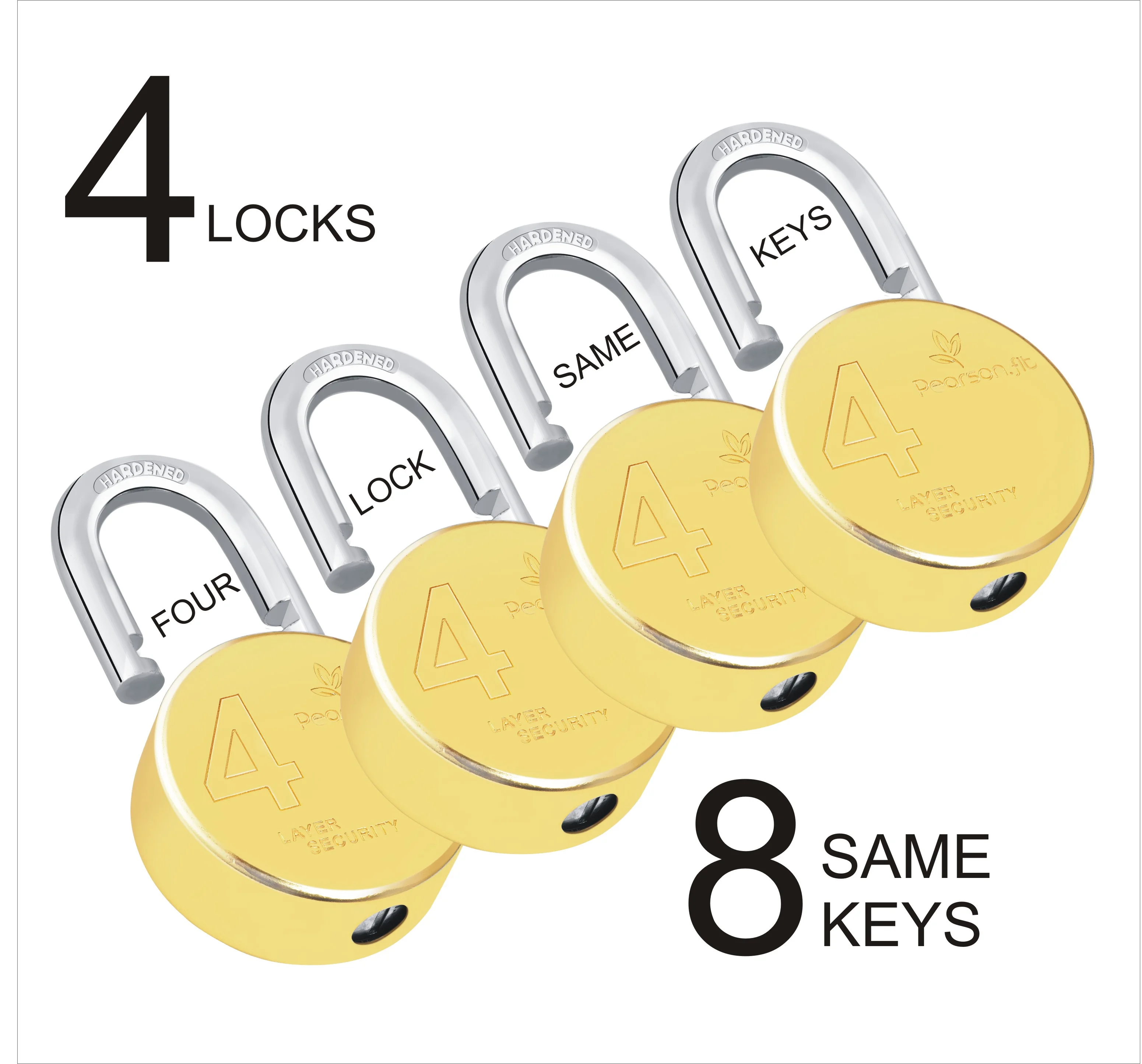 XL+ 4 Locks 8 Same Keys
