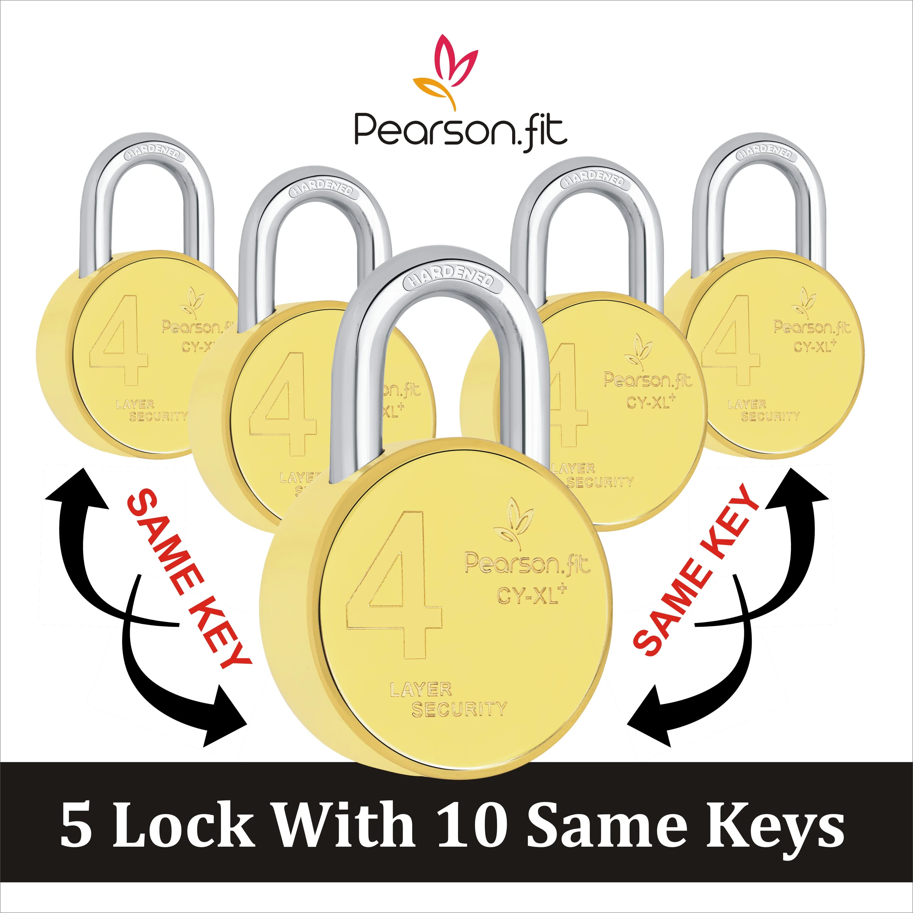 XL+ 5 Locks with 10 Same Keys
