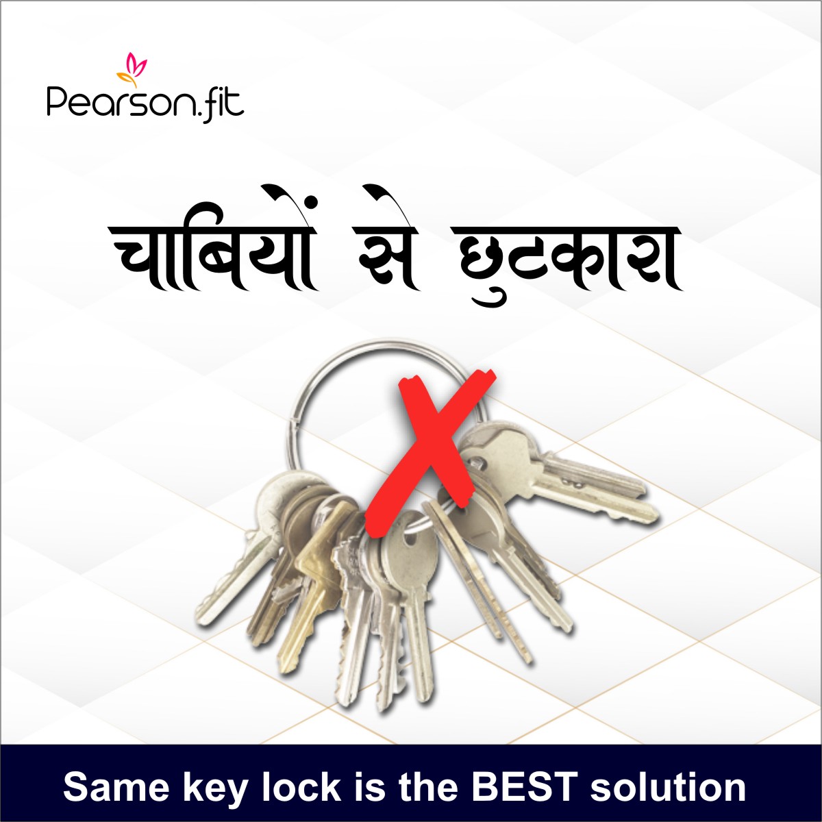 65mm 80 Lock 20 Keys Regular Size Same Key Lock Set - Image 7