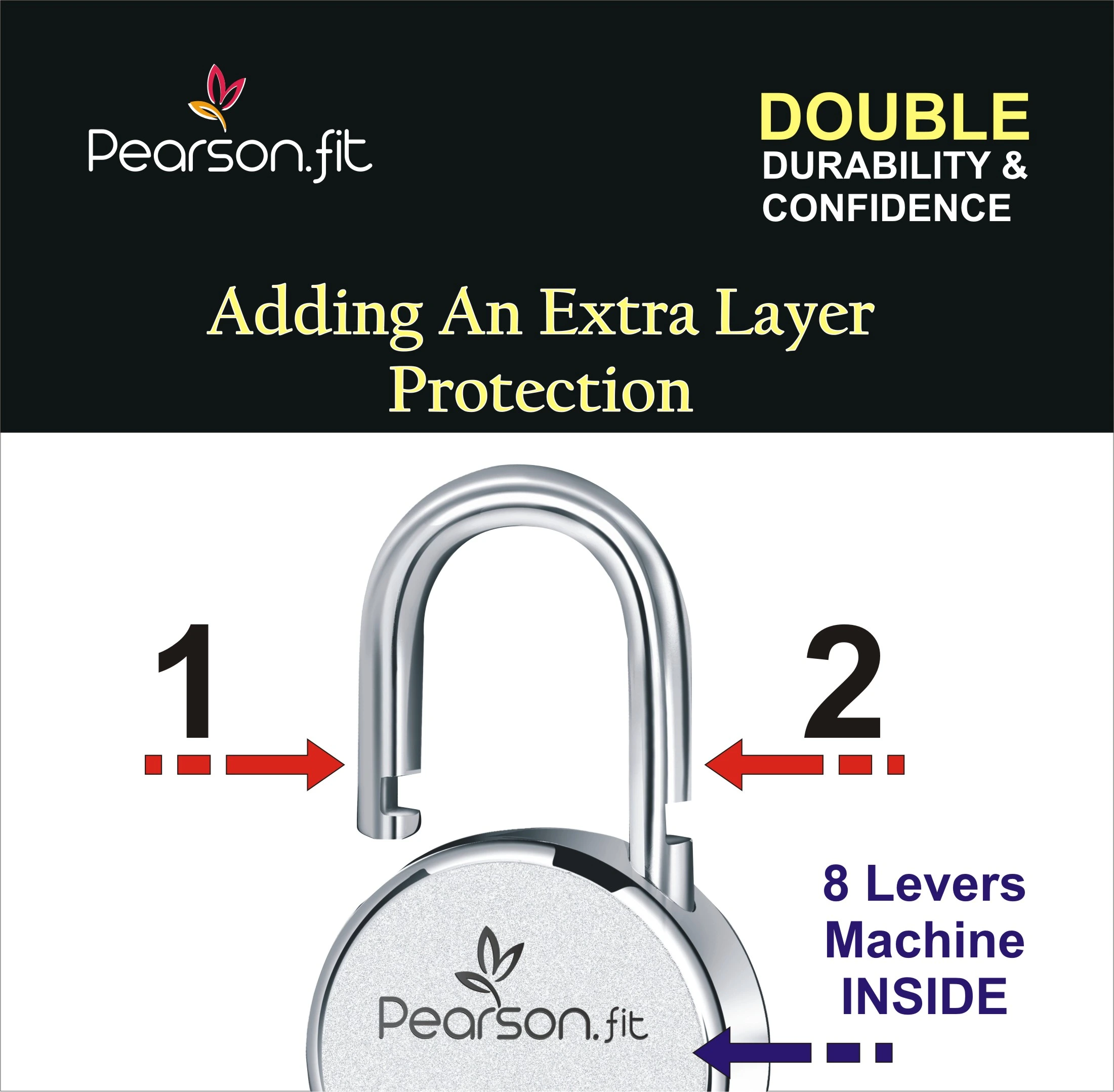 65mm 05 Lock & 10 Keys Regular Size Same Key Lock Set - Image 9