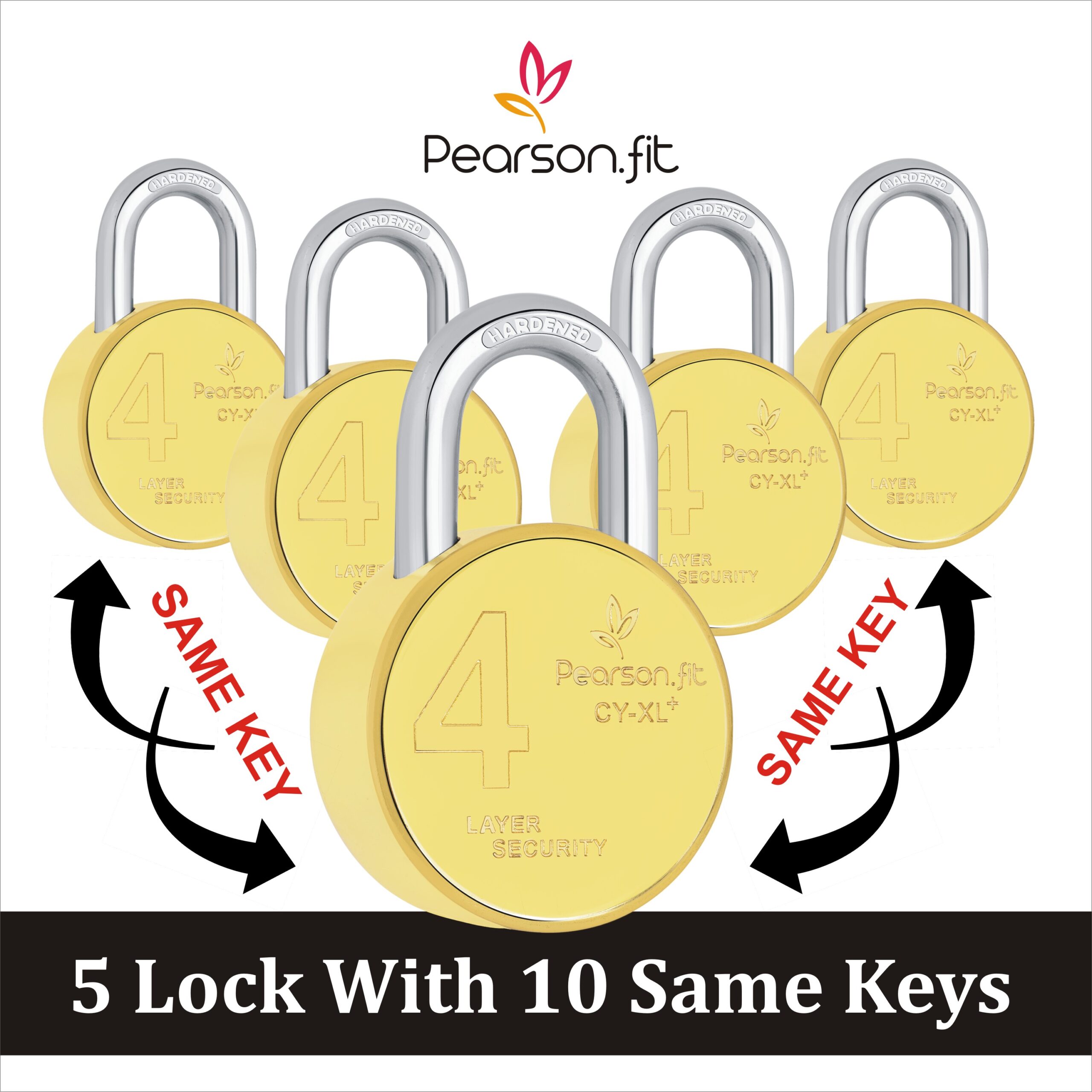 67mm 05 Lock & 10 Keys XL+ Big Size Same Key Lock Set